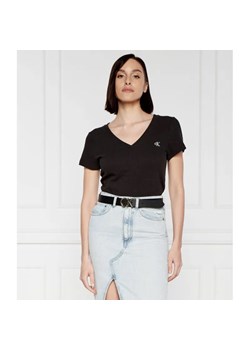Calvin Klein Jeans T-shirt SLUB | Slim Fit ze sklepu Gomez Fashion Store w kategorii Bluzki damskie - zdjęcie 184338873
