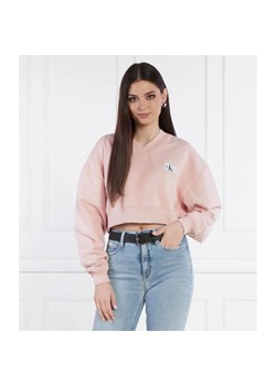 Calvin Klein Jeans Bluza WOVEN LABEL | Cropped Fit ze sklepu Gomez Fashion Store w kategorii Bluzy damskie - zdjęcie 184342474