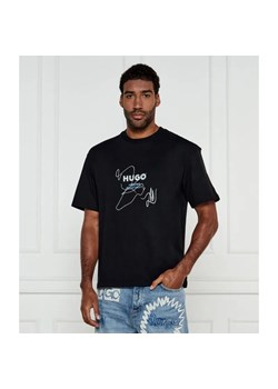 Hugo Blue T-shirt Nabion | Loose fit ze sklepu Gomez Fashion Store w kategorii T-shirty męskie - zdjęcie 184342933