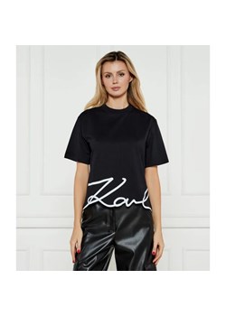 Karl Lagerfeld T-shirt SIGNATURE HEM T | Regular Fit ze sklepu Gomez Fashion Store w kategorii Bluzki damskie - zdjęcie 184351153