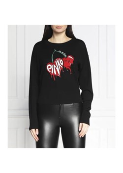 Pinko Wełniany sweter MERCURIO MAGLIA 100 WO + JACQU | Regular Fit ze sklepu Gomez Fashion Store w kategorii Swetry damskie - zdjęcie 184352123