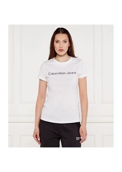 Calvin Klein Jeans T-shirt CORE MONOLOGO | Regular Fit ze sklepu Gomez Fashion Store w kategorii Bluzki damskie - zdjęcie 184354122