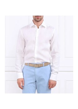 BOSS BLACK Lniana koszula H-HANK-kent-C1-214 | Slim Fit ze sklepu Gomez Fashion Store w kategorii Koszule męskie - zdjęcie 184355884