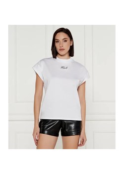 Karl Lagerfeld T-shirt SIGNATURE | Regular Fit ze sklepu Gomez Fashion Store w kategorii Bluzki damskie - zdjęcie 184357830