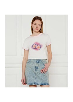 Hugo Blue T-shirt Dalia_B_1 | Cropped Fit ze sklepu Gomez Fashion Store w kategorii Bluzki damskie - zdjęcie 184358643