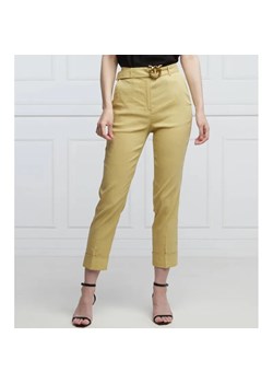 Pinko Lniane spodnie z paskiem PLAZA | Regular Fit ze sklepu Gomez Fashion Store w kategorii Spodnie damskie - zdjęcie 184507710