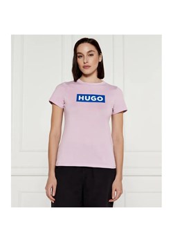 Hugo Blue T-shirt | Regular Fit ze sklepu Gomez Fashion Store w kategorii Bluzki damskie - zdjęcie 184517880
