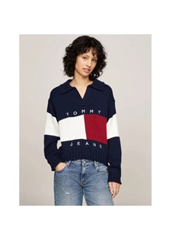 Tommy Jeans Sweter FLAG RUGBY | Relaxed fit | z dodatkiem wełny ze sklepu Gomez Fashion Store w kategorii Swetry damskie - zdjęcie 184520983
