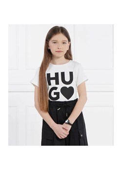 HUGO KIDS T-shirt | Regular Fit ze sklepu Gomez Fashion Store w kategorii Bluzki dziewczęce - zdjęcie 184521480