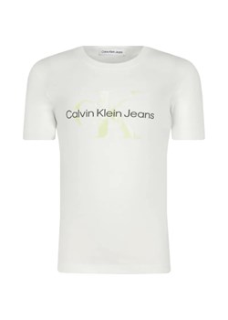 Calvin Klein Jeans T-shirt MONOGRAM PRINT LOGO | Regular Fit ze sklepu Gomez Fashion Store w kategorii T-shirty chłopięce - zdjęcie 184521790