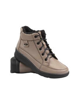 Botki damskie z wełną - HELIOS Komfort 553, khaki ze sklepu ulubioneobuwie w kategorii Botki - zdjęcie 184523540