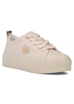 Skórzane sneakersy damskie na platformie - Filippo DP3533/24, beżowe ze sklepu ulubioneobuwie w kategorii Buty sportowe damskie - zdjęcie 184523922