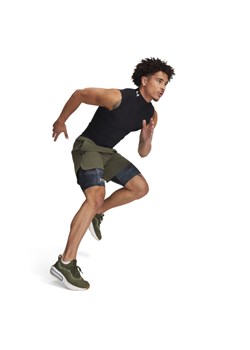 Męskie legginsy krótkie treningowe Under Armour UA HG Armour Printed Lg Sts - czarne ze sklepu Sportstylestory.com w kategorii Spodnie męskie - zdjęcie 184525630