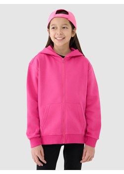 Dziewczęca bluza dresowa rozpinana z kapturem 4F 4FJRAW24TSWSF1830 - różowa ze sklepu Sportstylestory.com w kategorii Bluzy dziewczęce - zdjęcie 184525711