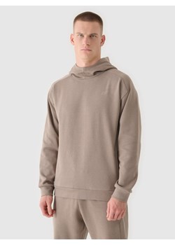 Męska bluza nierozpinana z kapturem 4F 4FRAW24TSWSM2050 - brązowa ze sklepu Sportstylestory.com w kategorii Bluzy męskie - zdjęcie 184525783