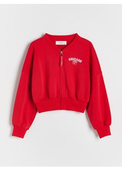 Reserved - Bluza bomber z haftem - czerwony ze sklepu Reserved w kategorii Bluzy dziewczęce - zdjęcie 184531871