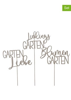 Boltze Dekoracje ogrodowe (3 szt.) "Amica" w kolorze srebrnym - wys. 76 cm ze sklepu Limango Polska w kategorii Dekoracje i akcesoria ogrodowe - zdjęcie 184534051