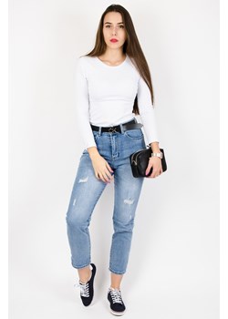 JASNE SPODNIE JEANSOWE TYPU RELAXED FIT - WYSOKI STAN ze sklepu olika.com.pl w kategorii Jeansy damskie - zdjęcie 184535161