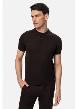 KOSZULKA POLO FAURE BRĄZOWA Z BAWEŁNY ze sklepu Recman w kategorii T-shirty męskie - zdjęcie 184535180