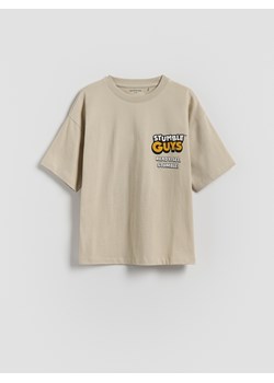 Reserved - T-shirt Stumble Guys - beżowy ze sklepu Reserved w kategorii T-shirty chłopięce - zdjęcie 184535470