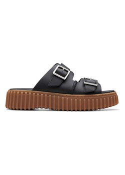 Clarks Skórzane klapki &quot;Torhill&quot; w kolorze czarnym ze sklepu Limango Polska w kategorii Klapki damskie - zdjęcie 184538640