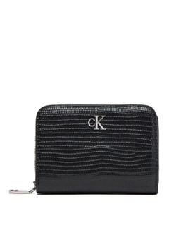 Calvin Klein Mały Portfel Damski Lizard Embossed Lthr Med Flap Zi LV04F1067G Czarny ze sklepu MODIVO w kategorii Portfele damskie - zdjęcie 184538742