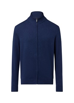 Nils Sundström Męski kardigan Mężczyźni drobna dzianina indygo marmurkowy ze sklepu vangraaf w kategorii Swetry męskie - zdjęcie 184539080