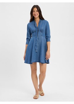 HUGO Dżinsowa sukienka damska - Kingi Kobiety Lyocell medium stone jednolity ze sklepu vangraaf w kategorii Sukienki - zdjęcie 184539114