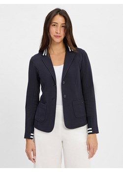 Marc Cain Damska bluza dresowa Kobiety granatowy jednolity ze sklepu vangraaf w kategorii Marynarki damskie - zdjęcie 184539122