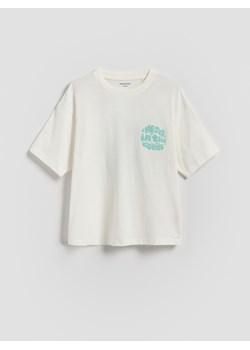Reserved - T-shirt z nadrukiem - złamana biel ze sklepu Reserved w kategorii T-shirty chłopięce - zdjęcie 184540090