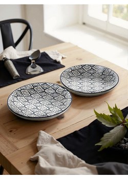 Sinsay - Wzorzyste talerze 2 pack - niebieski ze sklepu Sinsay w kategorii Talerze - zdjęcie 184541310