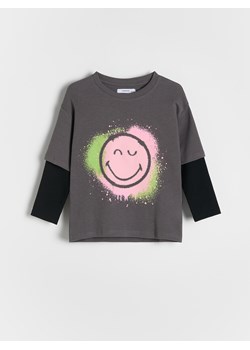 Reserved - Koszulka SmileyWorld® - ciemnoszary ze sklepu Reserved w kategorii Bluzki dziewczęce - zdjęcie 184541911