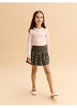 Reserved - Prążkowana bluzka z wycięciami - pastelowy róż ze sklepu Reserved w kategorii Bluzki dziewczęce - zdjęcie 184542050