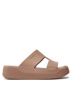 Crocs Klapki Getaway Platform H-Strap 209409 Beżowy ze sklepu MODIVO w kategorii Klapki damskie - zdjęcie 184547053