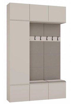 Nowoczesna kaszmirowa garderoba z siedziskiem A5-E22 - id: 51100 - marki Elior - 184548081 Nowoczesna kaszmirowa garderoba z siedziskiem A5-E22 ze sklepu Edinos.pl w kategorii Zestawy mebli do przedpokoju - zdjęcie 184548081