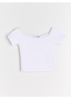 Sinsay - Crop top z krótkim rękawem - biały ze sklepu Sinsay w kategorii Bluzki damskie - zdjęcie 184548384