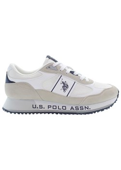 U.S. Polo Assn. Skórzane sneakersy w kolorze biało-beżowym ze sklepu Limango Polska w kategorii Buty sportowe męskie - zdjęcie 184549114