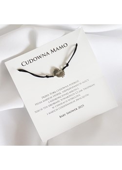 Prezent na Baby Shower bransoletka nitka z dedykacją cudowna mamo stópki ze sklepu otien.com w kategorii Bransoletki - zdjęcie 184550494