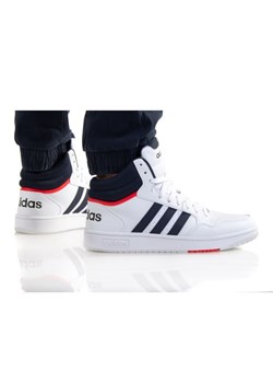Buty adidas Hoops 3.0 Mid M GY5543 białe granatowe ze sklepu ButyModne.pl w kategorii Buty sportowe męskie - zdjęcie 184551470