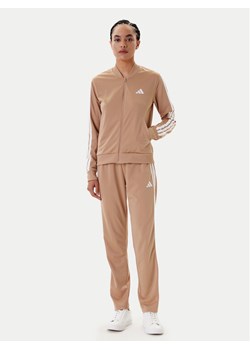 adidas Dres Essentials 3-Stripes JX0507 Beżowy Regular Fit ze sklepu MODIVO w kategorii Dresy damskie - zdjęcie 184553512