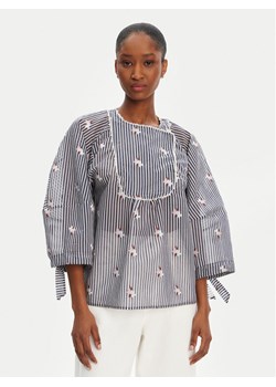 Munthe Bluzka Pristina 252102525224 Granatowy Loose Fit ze sklepu MODIVO w kategorii Bluzki damskie - zdjęcie 184553514