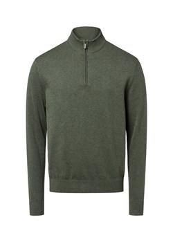 Nils Sundström Męski sweter Mężczyźni Bawełna oliwkowy marmurkowy ze sklepu vangraaf w kategorii Swetry męskie - zdjęcie 184555762