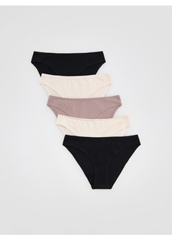Reserved - Bawełniane majtki typu bikini 5 pack - kremowy ze sklepu Reserved w kategorii Majtki damskie - zdjęcie 184555861