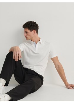 Reserved - Koszulka polo regular - biały ze sklepu Reserved w kategorii T-shirty męskie - zdjęcie 184556081