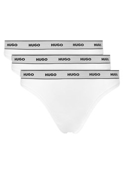HUGO Komplet 3 par stringów Triplet Thong Stripe 50545680 Biały ze sklepu MODIVO w kategorii Majtki damskie - zdjęcie 184560721
