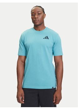 adidas T-Shirt Yay Sports Verbiage Graphic JY1830 Turkusowy Regular Fit ze sklepu MODIVO w kategorii T-shirty męskie - zdjęcie 184562164