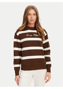 Tommy Hilfiger Bluza Script WW0WW45743 Brązowy Regular Fit ze sklepu MODIVO w kategorii Bluzy damskie - zdjęcie 184562200