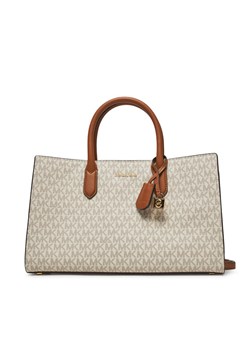 MICHAEL Michael Kors Torebka Scarlett Medium Signature Logo Satchel 30F4GETS2B Beżowy ze sklepu MODIVO w kategorii Torebki damskie - zdjęcie 184562221