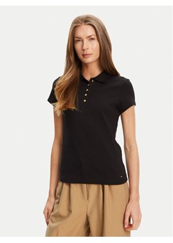 Tommy Hilfiger Polo Gold Button WW0WW45768 Czarny Slim Fit ze sklepu MODIVO w kategorii Bluzki damskie - zdjęcie 184562234