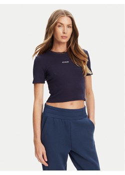 Guess T-Shirt V5YP08 K8RT2 Granatowy Slim Fit ze sklepu MODIVO w kategorii Bluzki damskie - zdjęcie 184562271